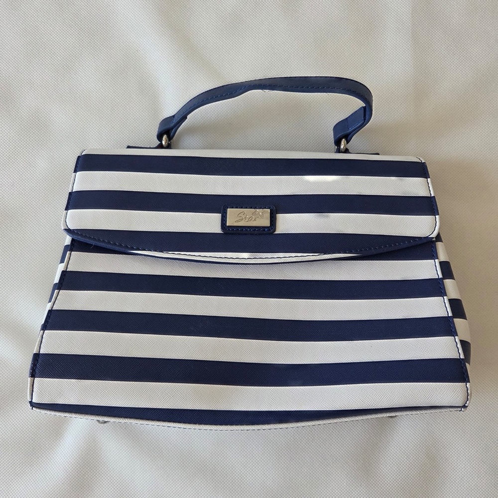Blue And White Hand Bag Star Brand